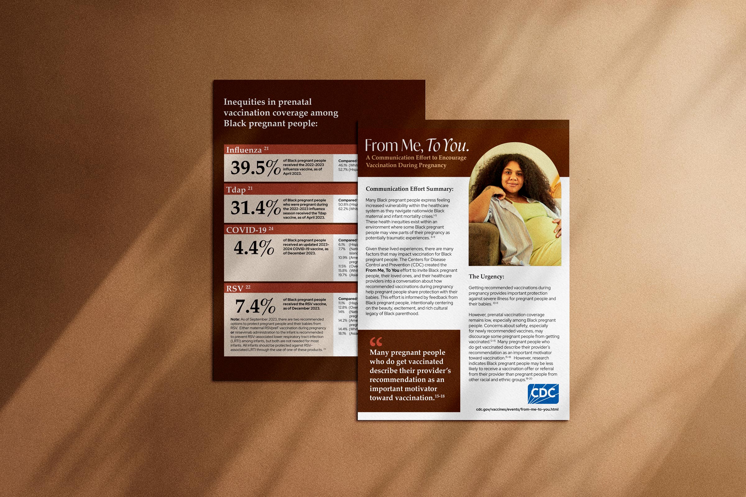 CDC From Me, To You maternal vaccination educational resource designed by Tantrum Agency
