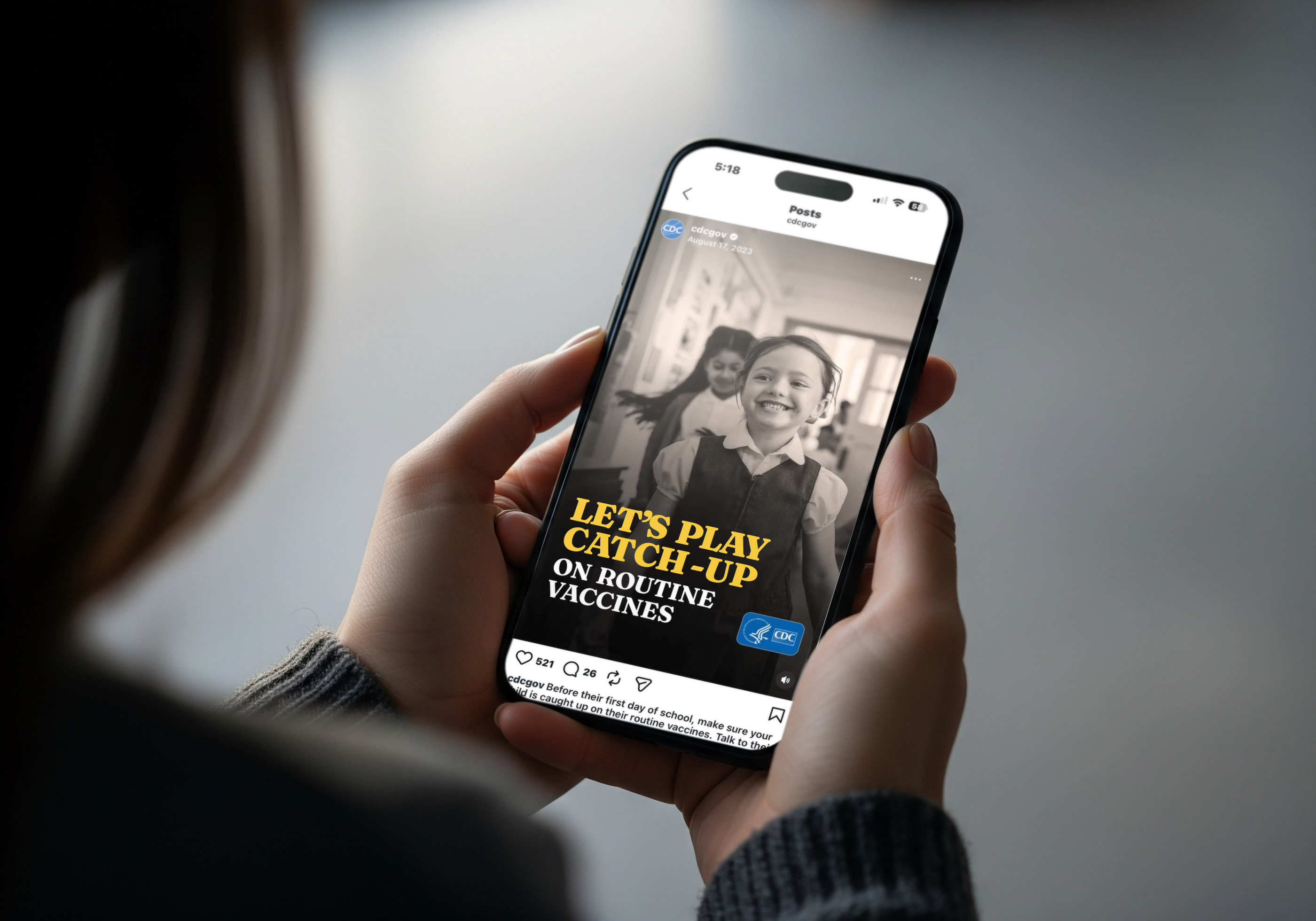 Tantrum Agency digital content for the CDC Let’s Play Catch-Up campaign shown on a mobile phone