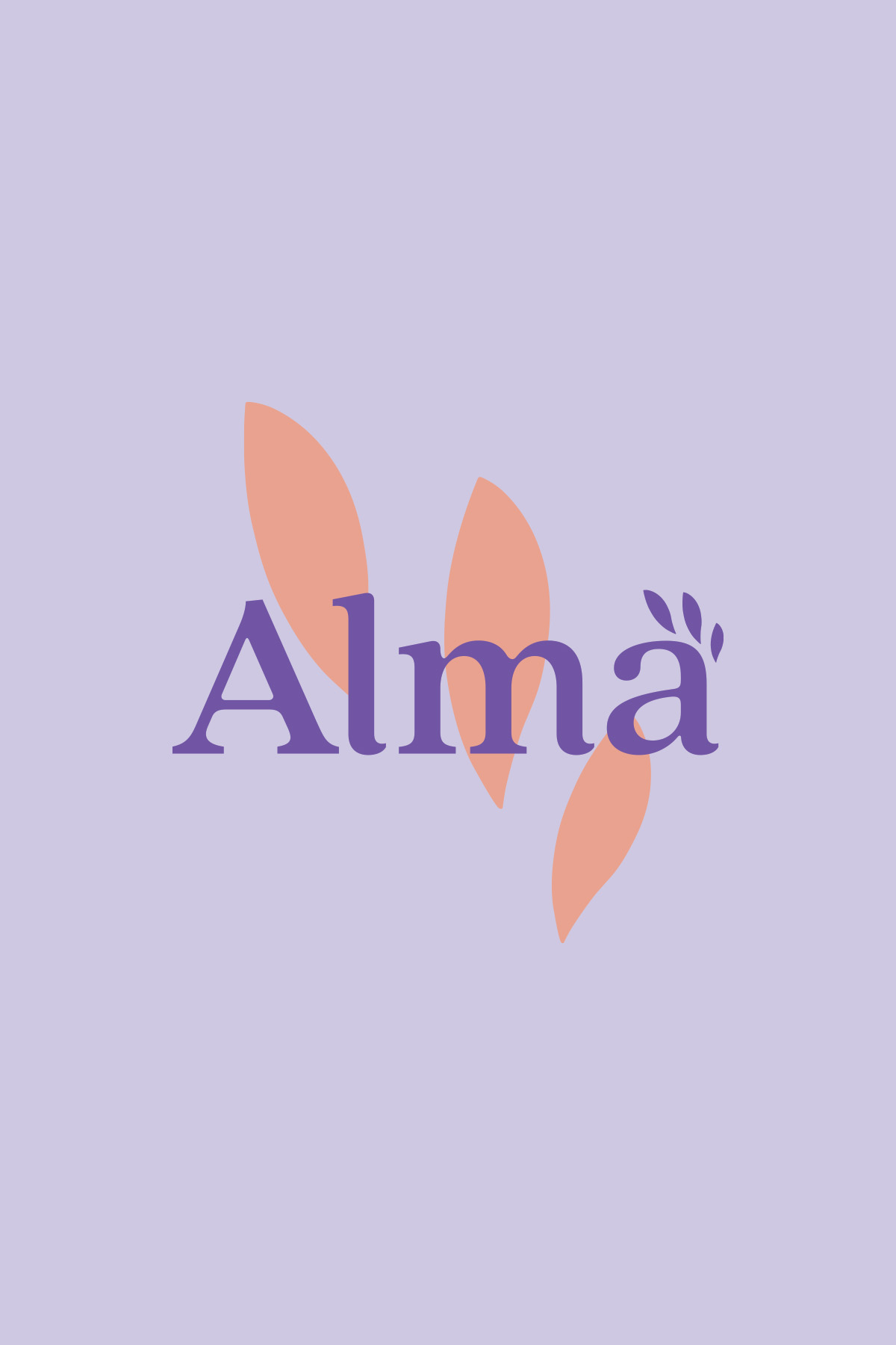 Alma Domestic Violence Foundation logo and visual identity designed by Tantrum Agency on a lavender background