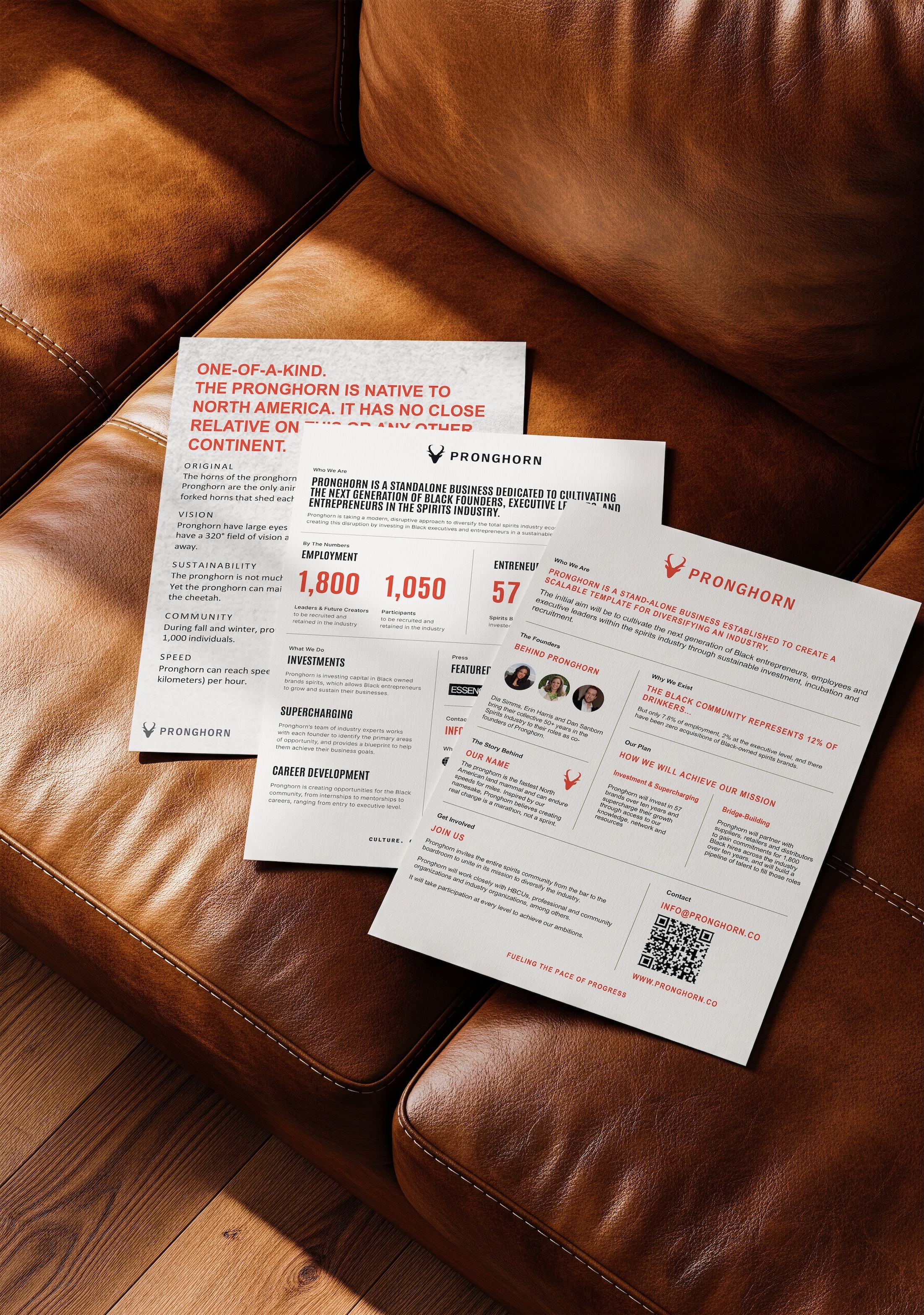 Pronghorn sales sheet designed by Tantrum Agency to communicate the organization’s mission and impact