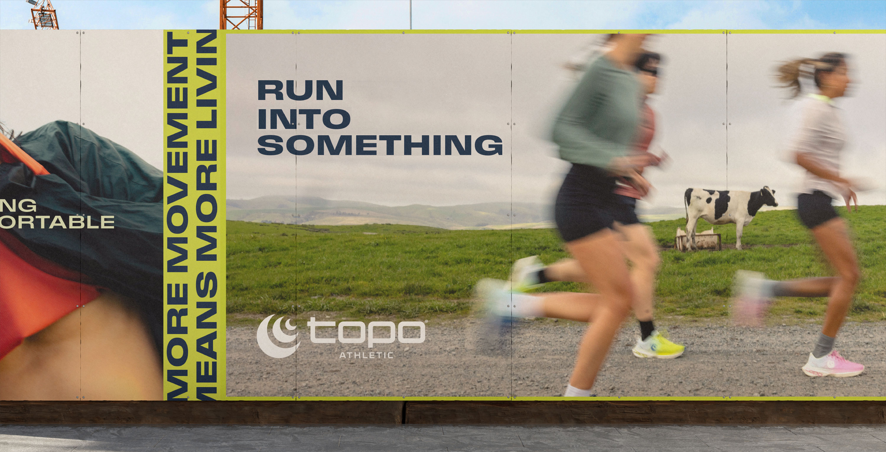 Tantrum Agency Embrace the Journey campaign for Topo Athletic displayed on a large billboard