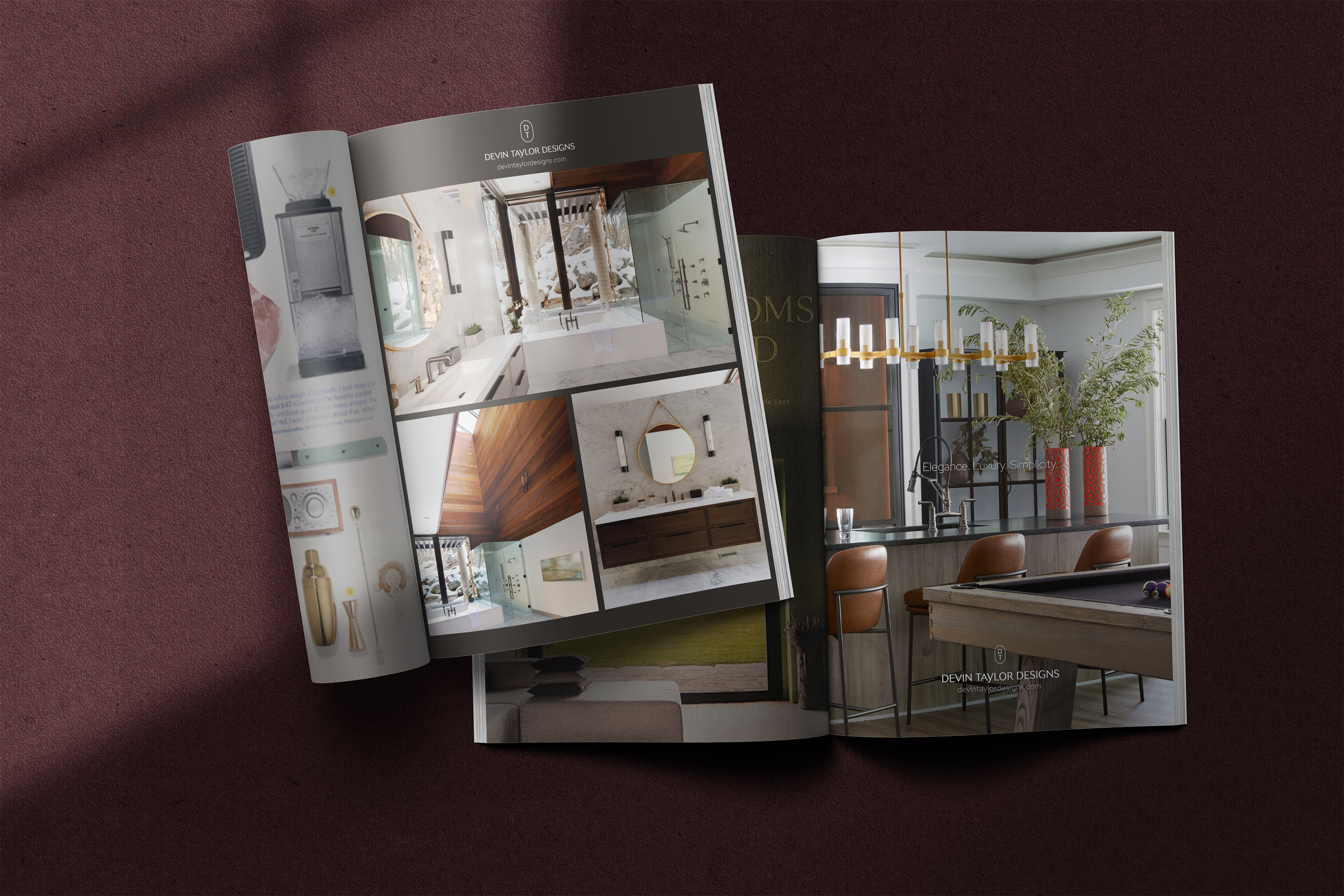 Tantrum Agency advertising for Devin Taylor Designs shown through luxury interior magazine ads