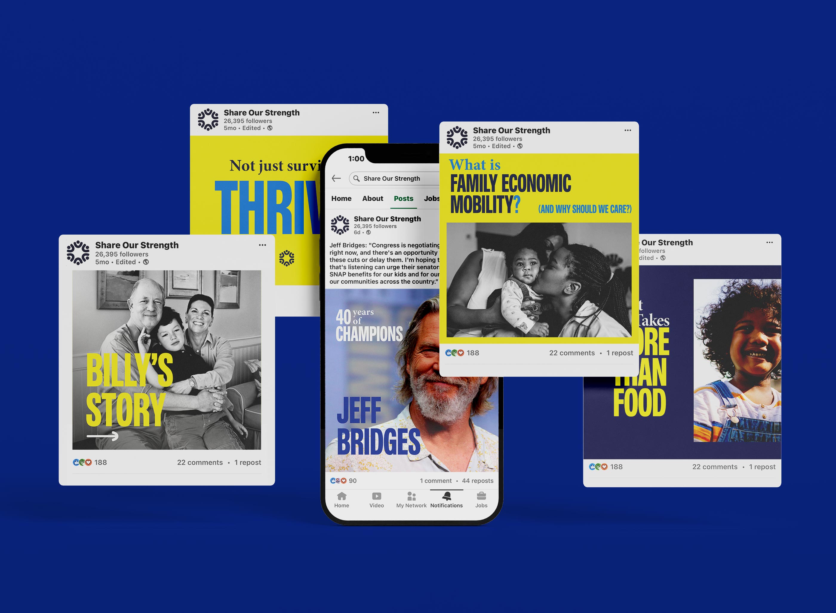 Share Our Strength Instagram content designed by Tantrum Agency for the refreshed brand platform
