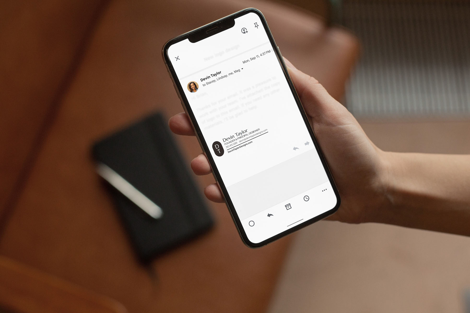 Devin Taylor Designs email signature and digital brand system created by Tantrum Agency