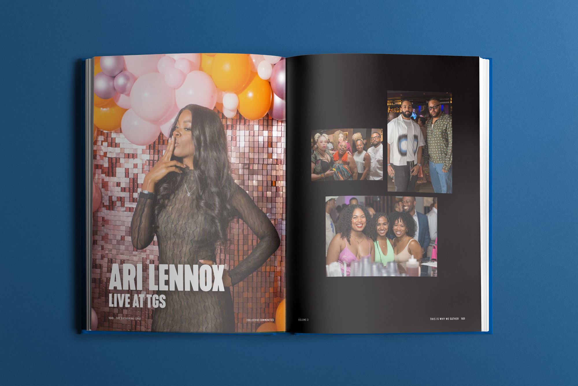 The Gathering Spot Yearbook Vol. 3 spread by Tantrum Agency featuring expressive editorial composition