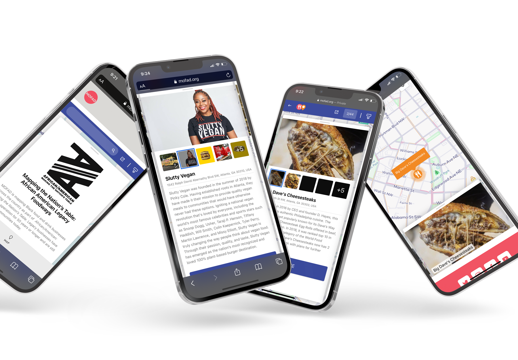MOFAD Mapping the Nation’s Table mobile experience designed by Tantrum Agency to explore Black foodways