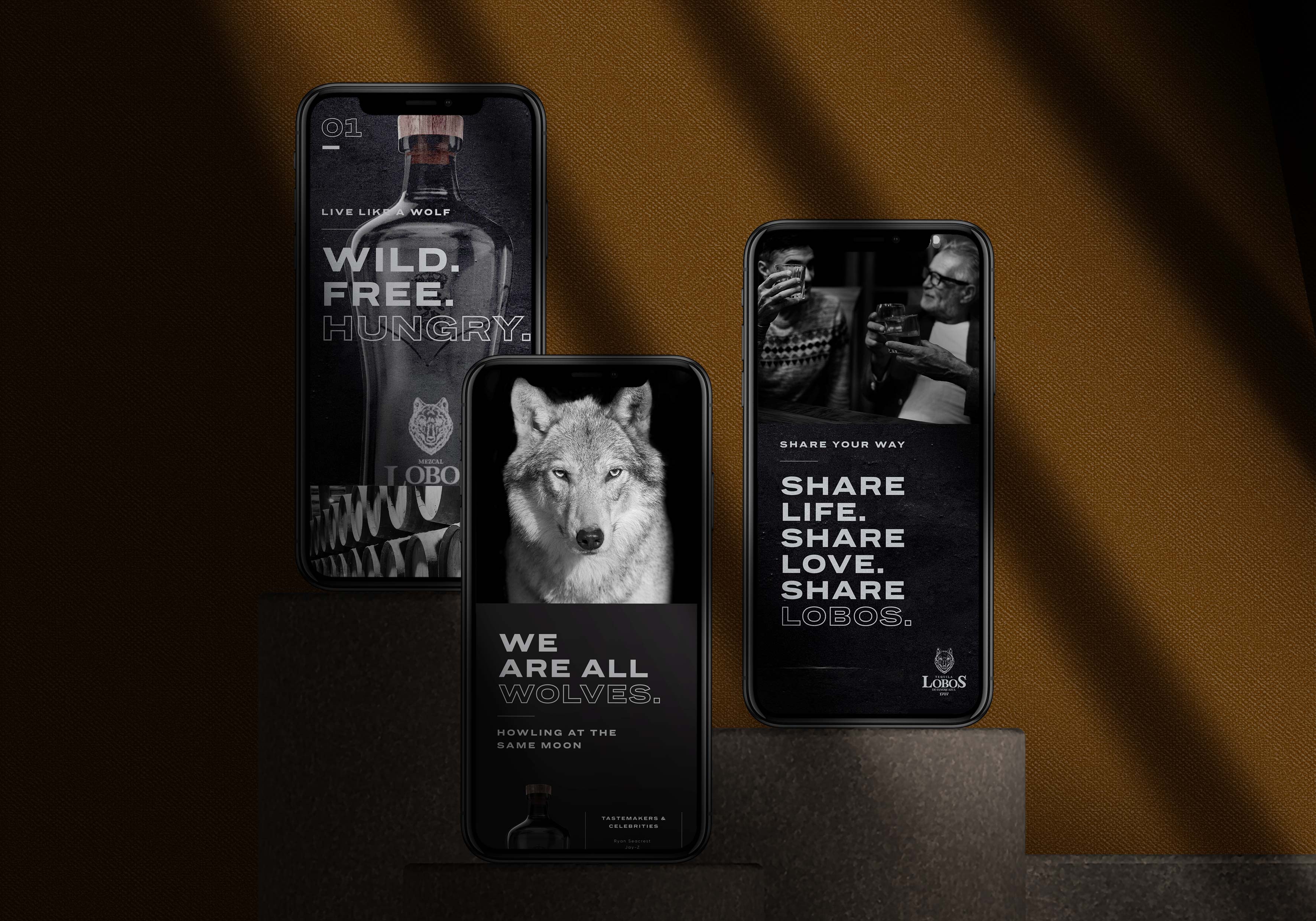 Tantrum Agency Lobos 1707 brand storytelling displayed on a mobile phone