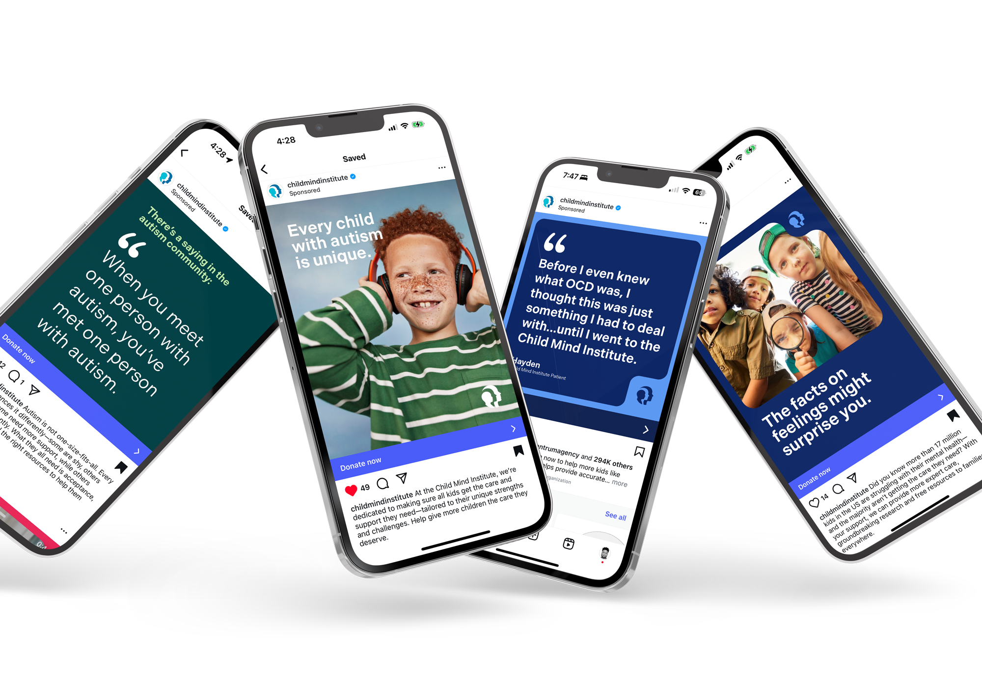 Tantrum Agency digital storytelling for Child Mind Institute featuring a young person’s mental health testimonial on social media
