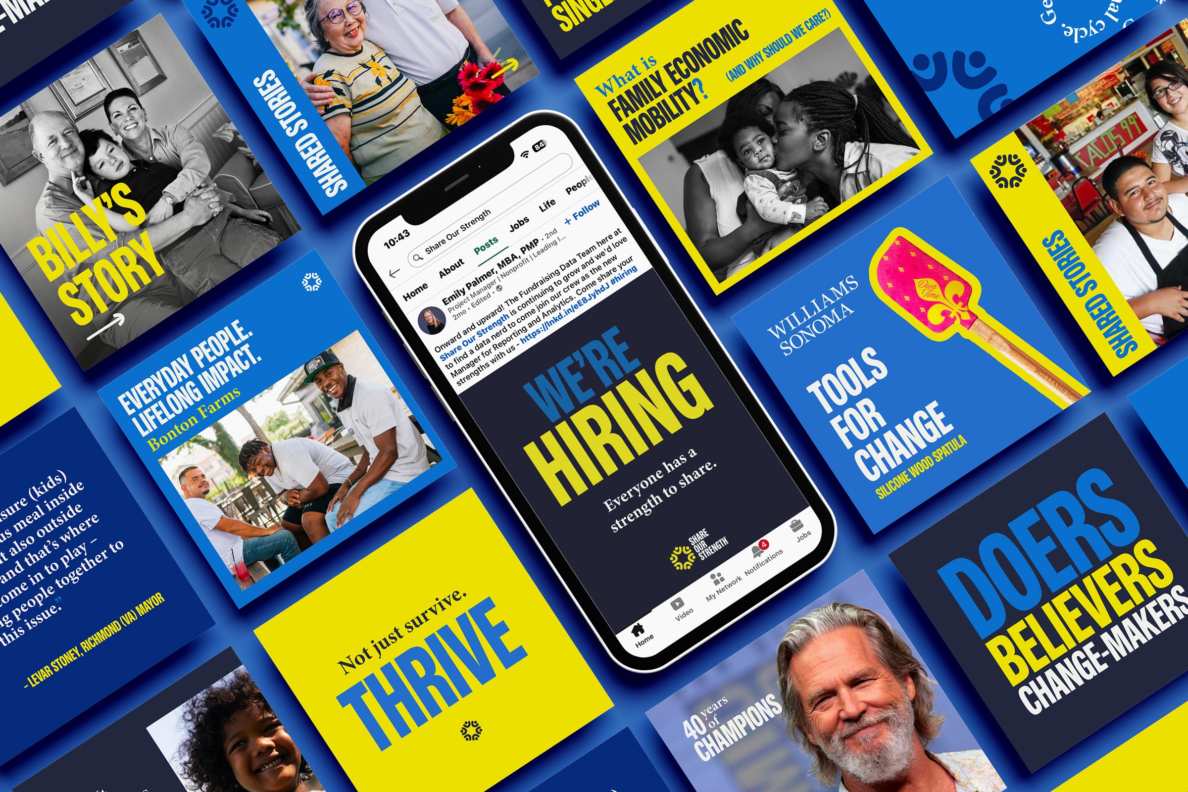 Tantrum Agency social media creative for the Share Our Strength rebrand