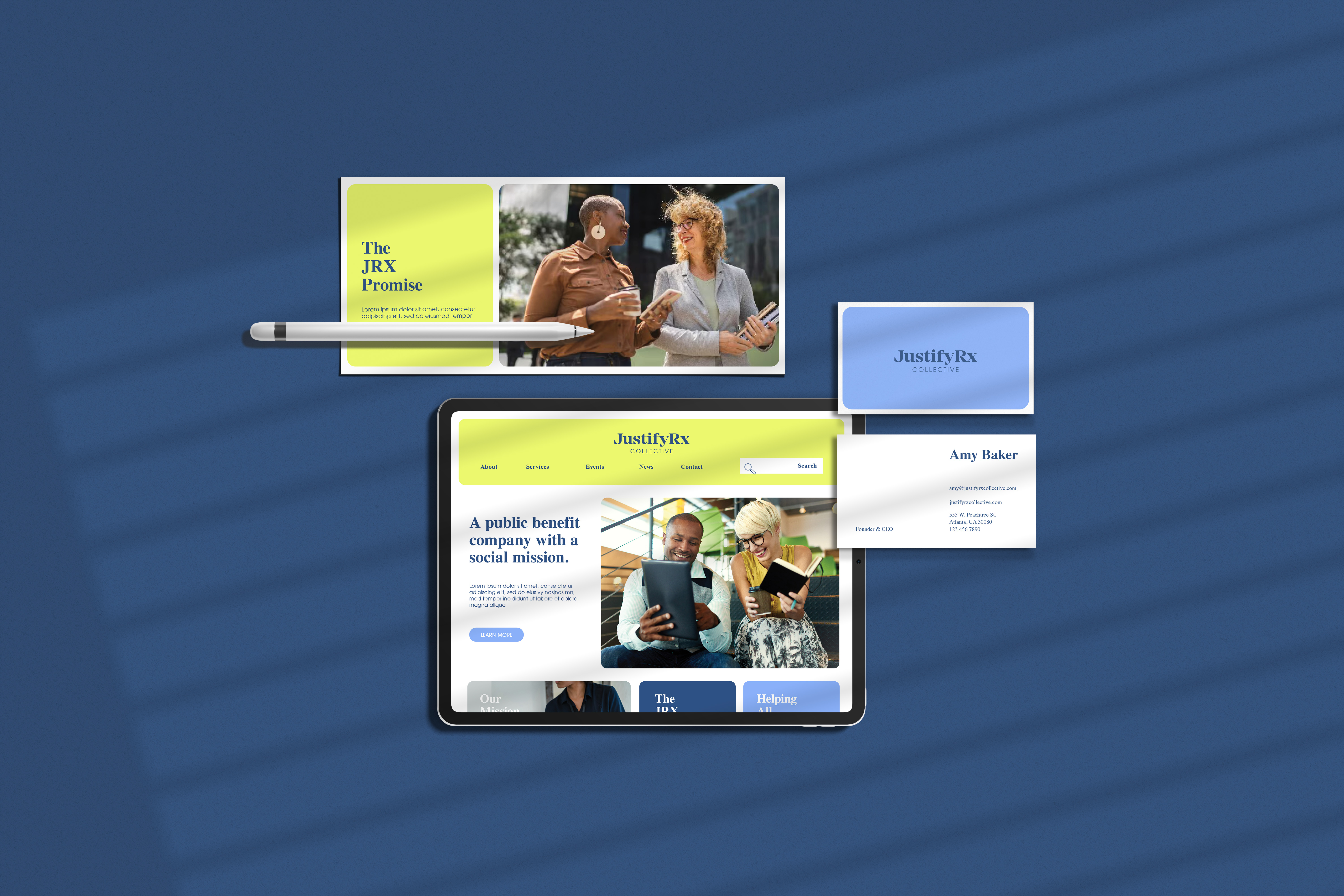 JustifyRx visual identity created by Tantrum Agency shown through a branded healthcare communications application