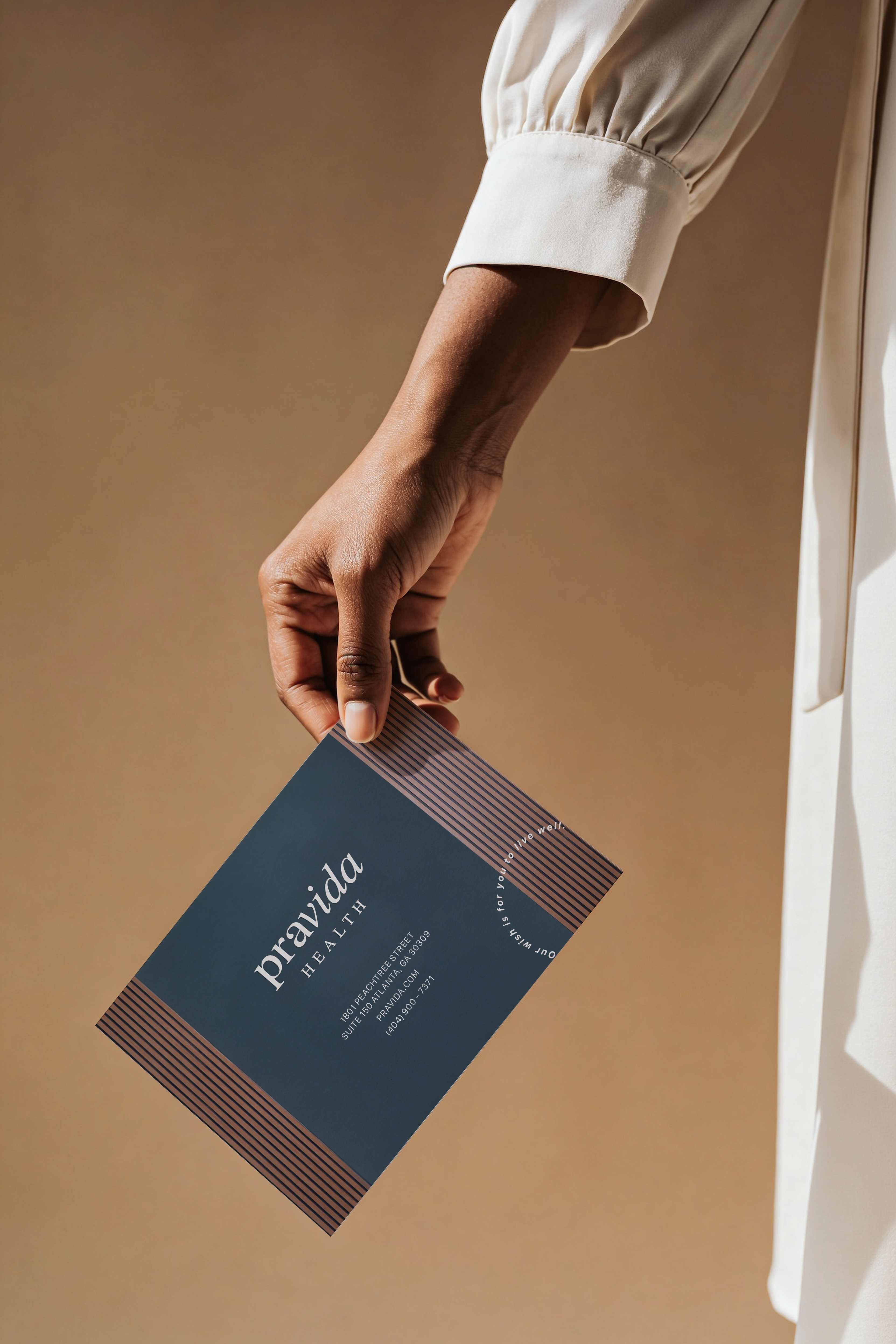 Pravida Health postcard featuring the wellness brand system created by Tantrum Agency