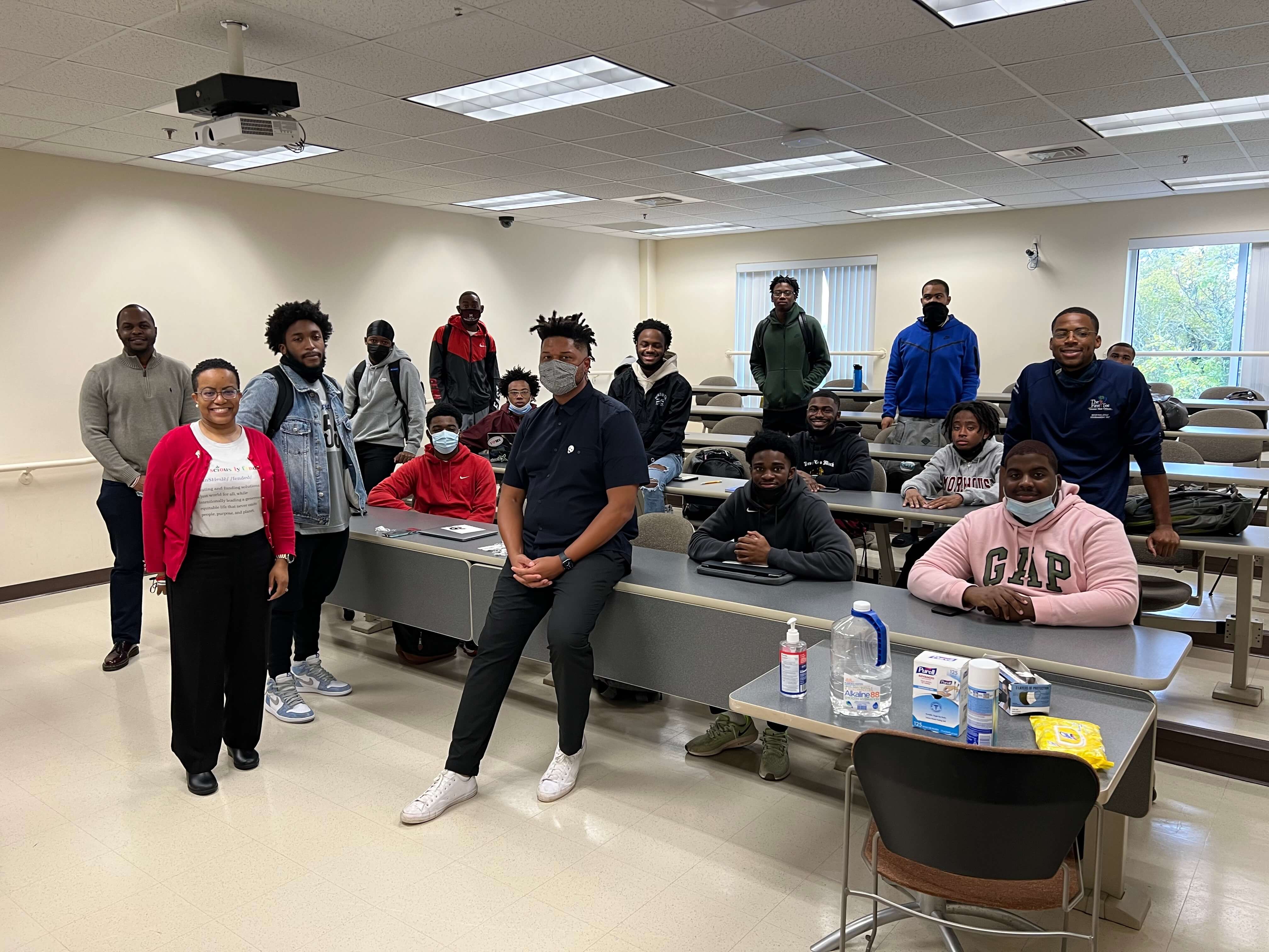 Tantrum Agency founder David Tann speaks with students about creative, branding and marketing careers at Morehouse College