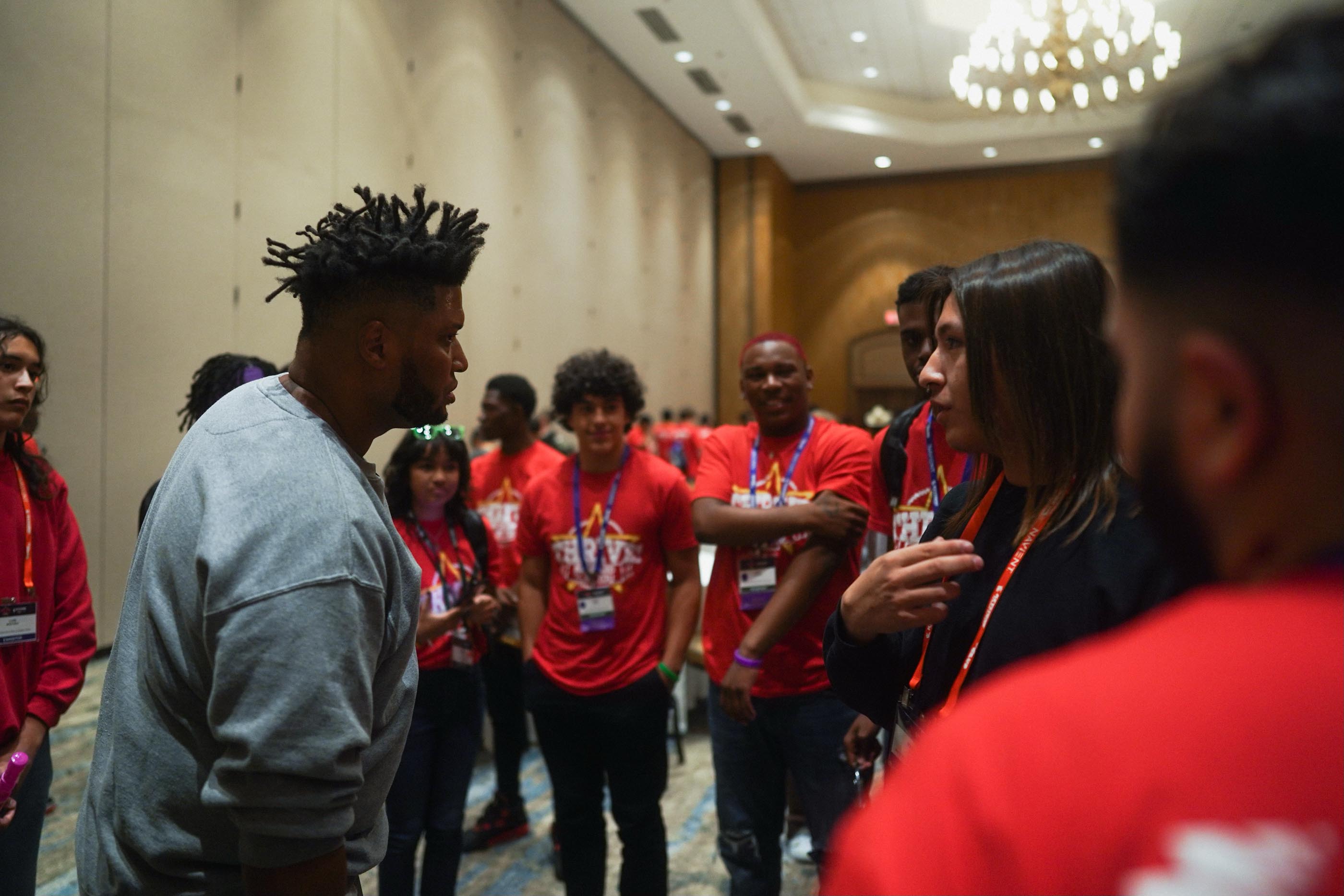 Tantrum Agency founder David Tann speaking with students about creative, branding and marketing careers at the Boys and Girls Club of Atlanta