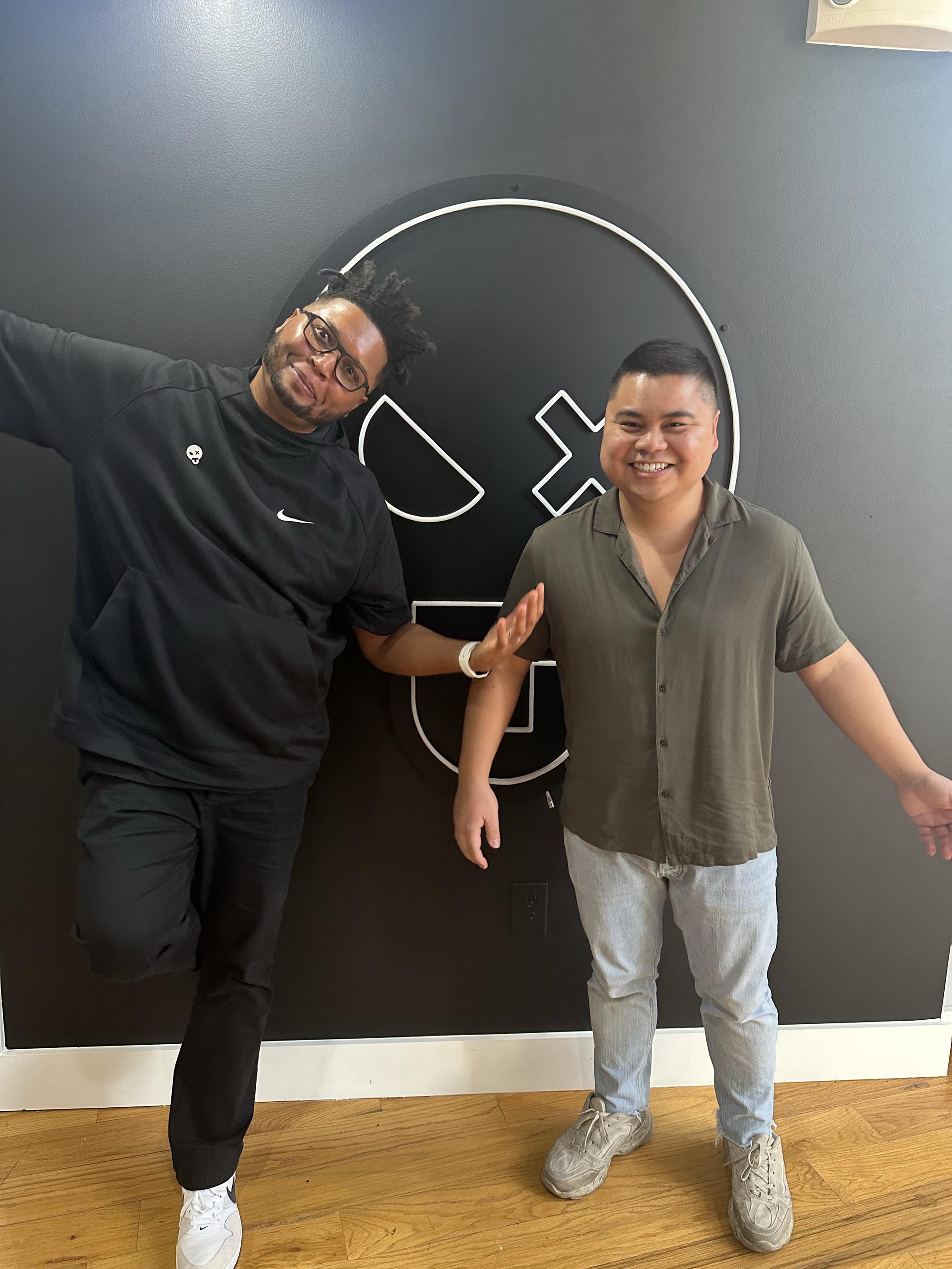Tantrum Agency founder and team member smiling during a moment in the studio