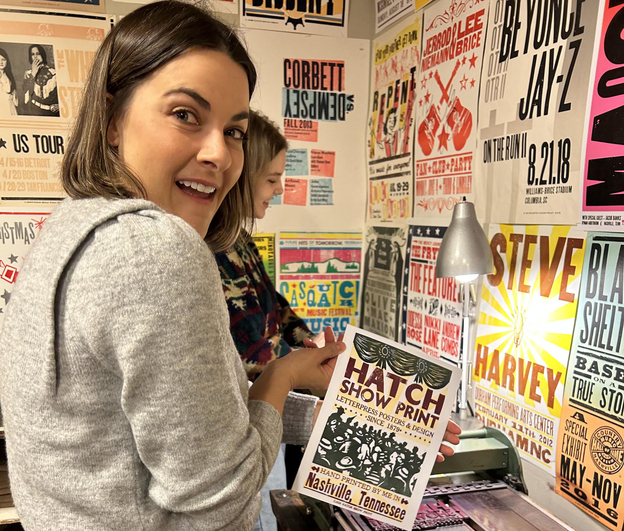 Tantrum Agency Creative Director Stacey Smith getting inspired at a typography studio