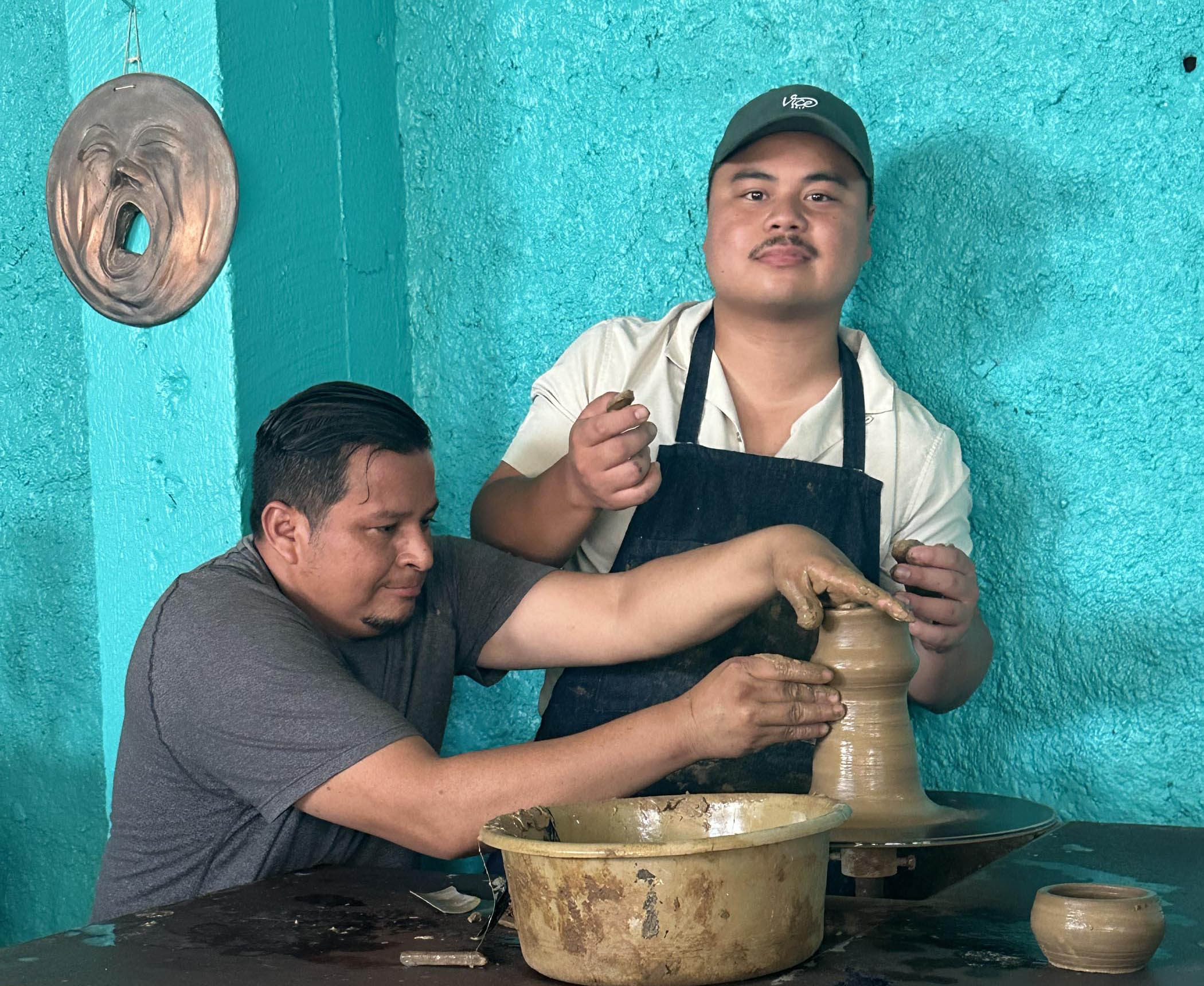 Tantrum Agency team member working on a new piece of pottery