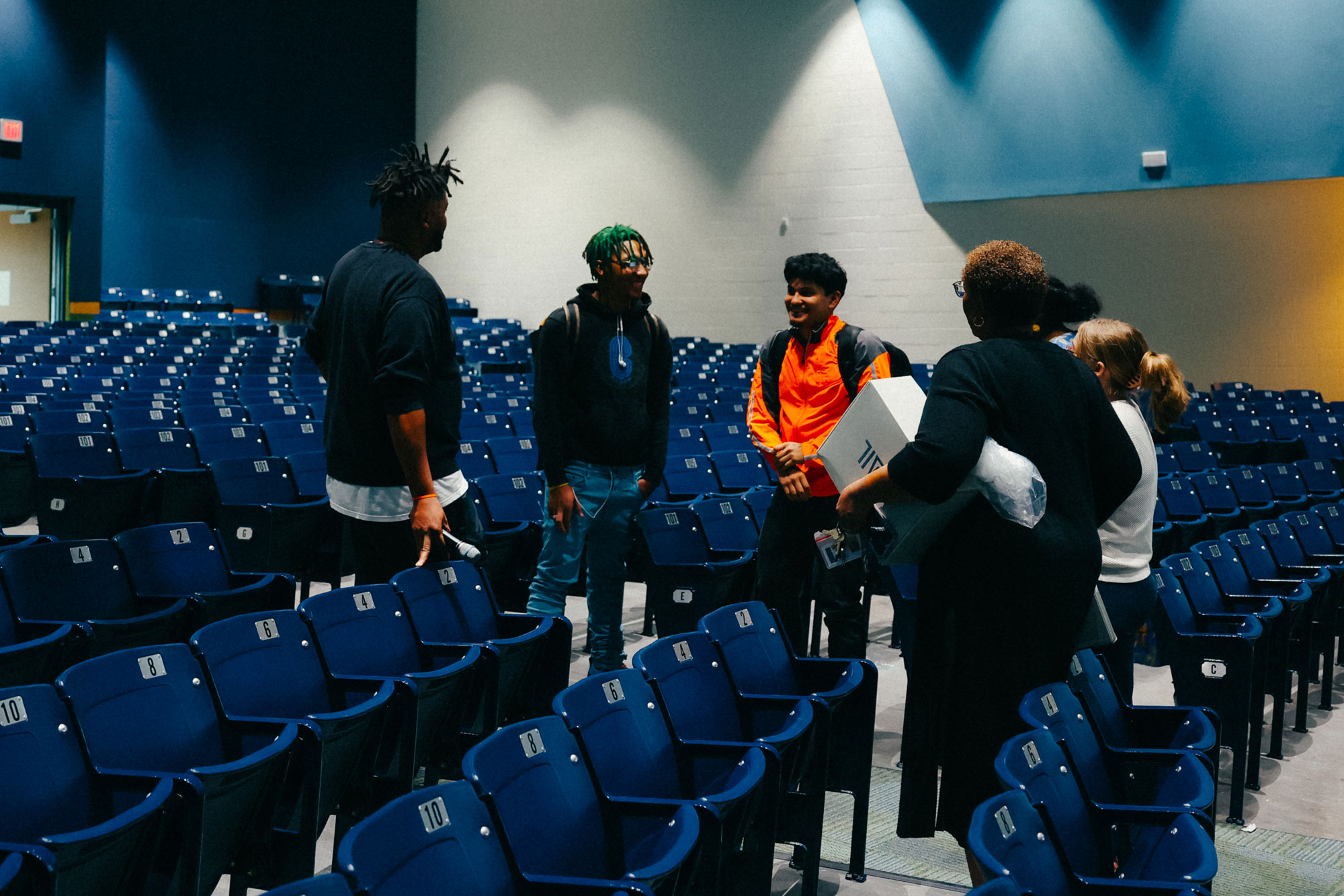 Tantrum Agency team engaging students during a creative careers visit at Rocky River High School
