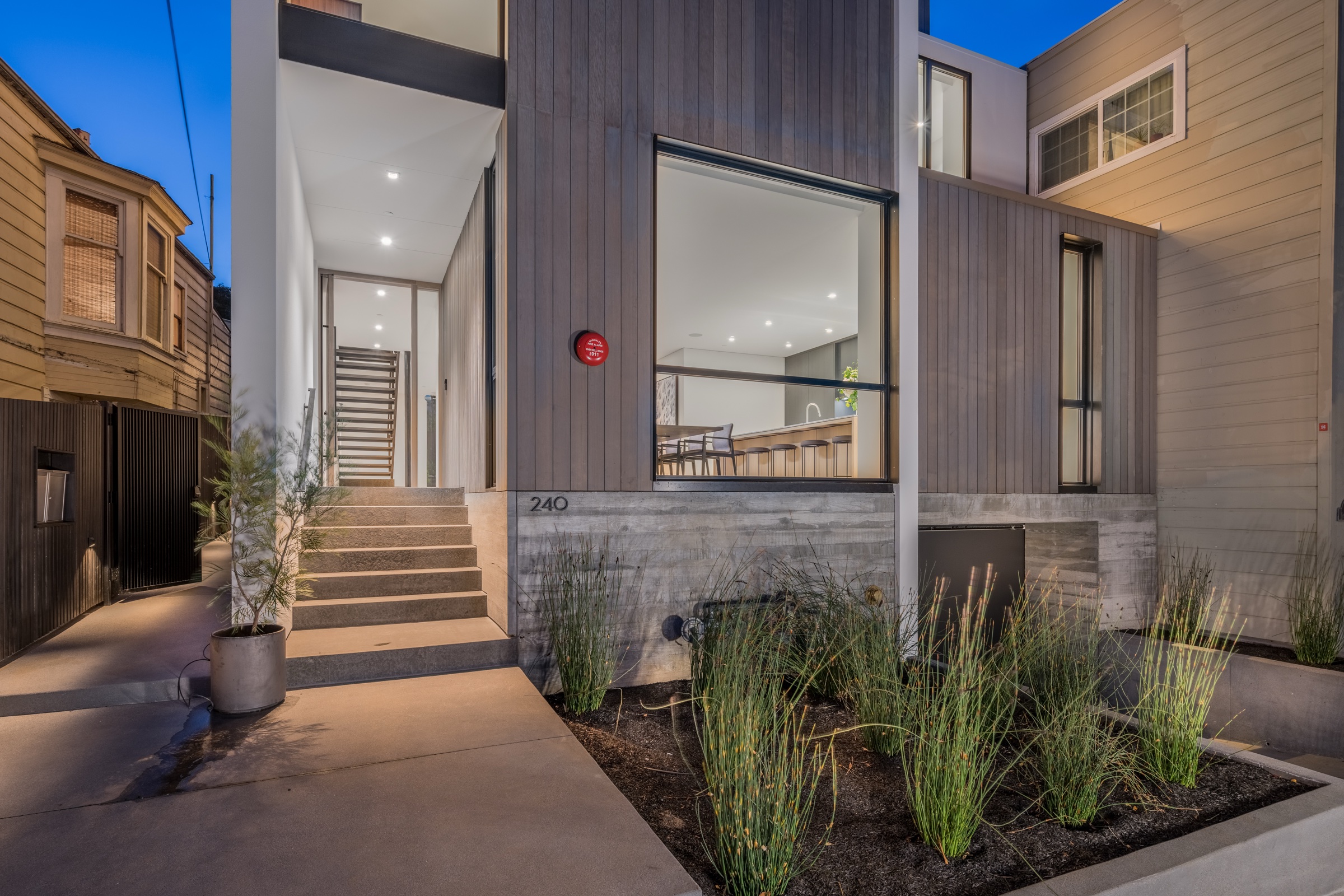 240 Chenery Street — Facade at dusk