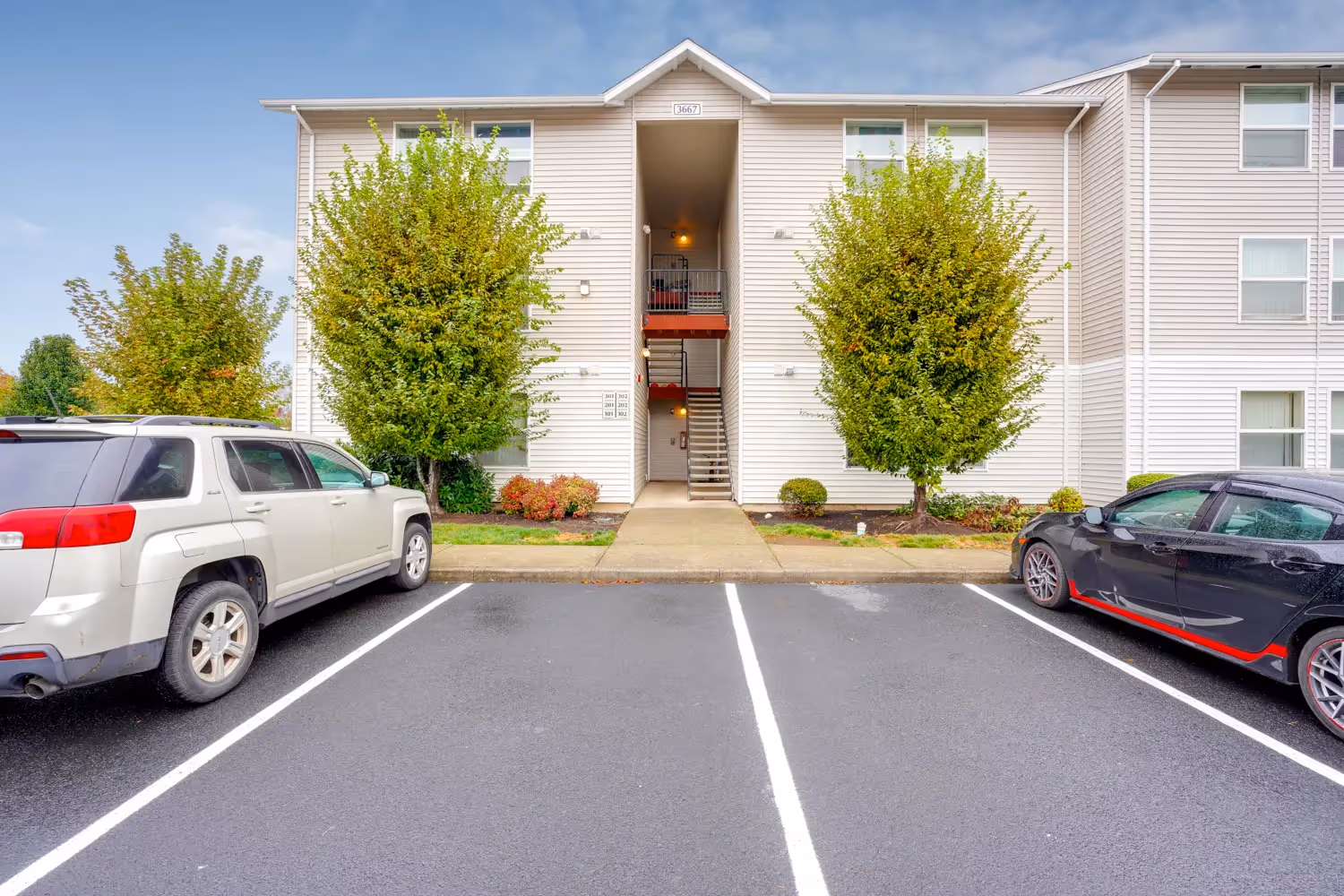 The Village exterior parking lot