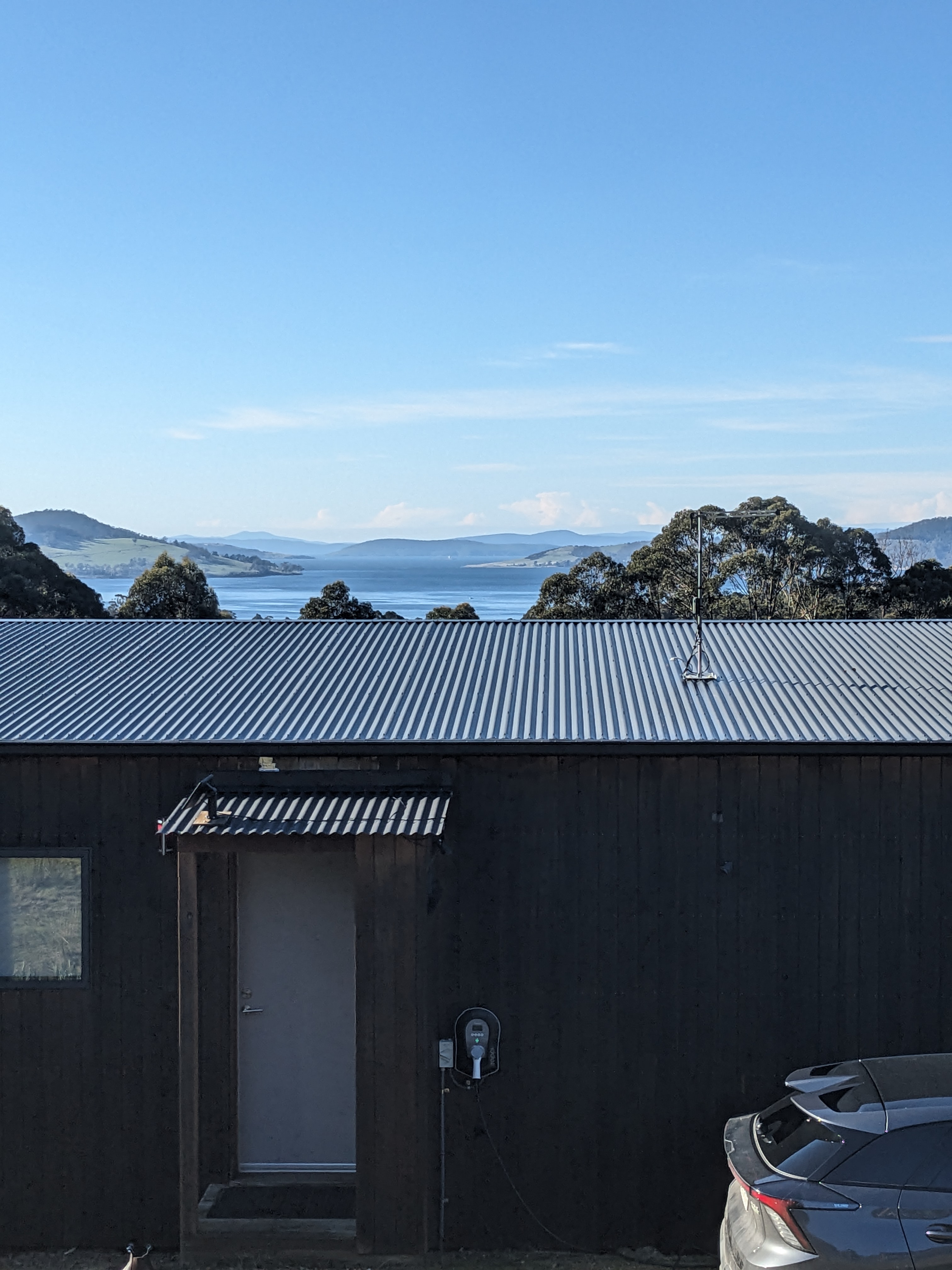 The cabin entrance with the channel beyond