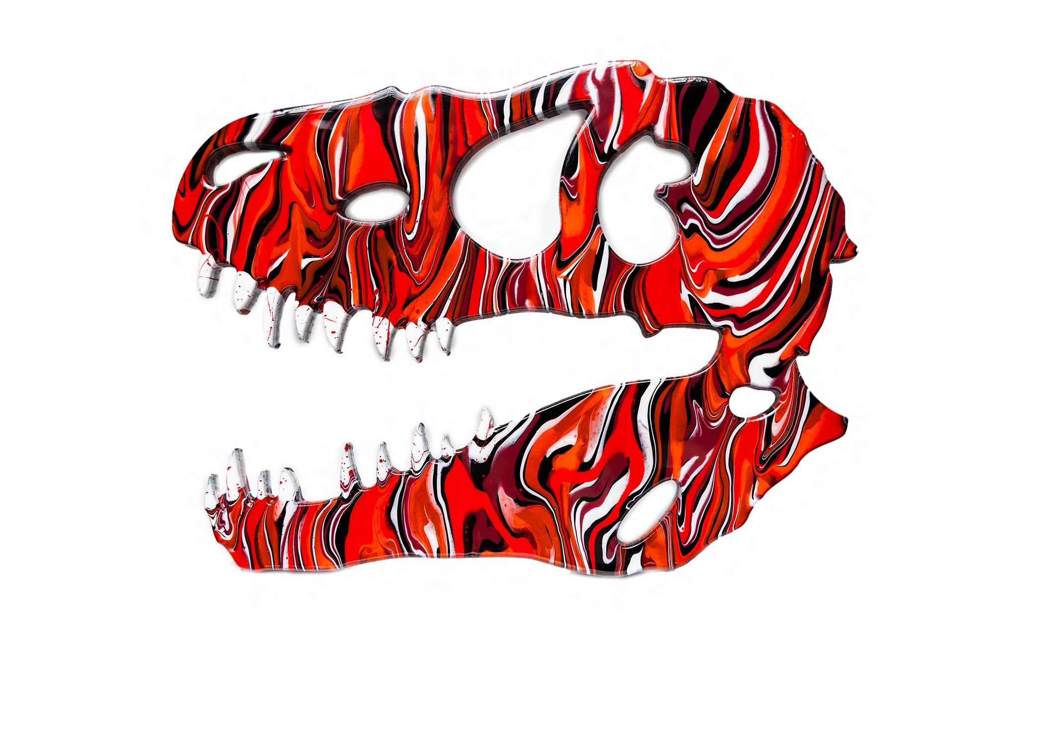 T-Rex inspired wooden wall décor designed to make a bold statement. Fierce, dramatic, and impossible to ignore — the perfect piece for dinosaur lovers, creative spaces, or anyone wanting standout wall art. Display-ready with a hanger attached to the back for easy wall mounting. Includes the full experience, all materials, and your finished piece professionally coated with a high-gloss resin finish.