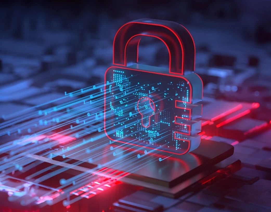 Digital padlock illustration symbolizing secure cloud infrastructure and business resilience.