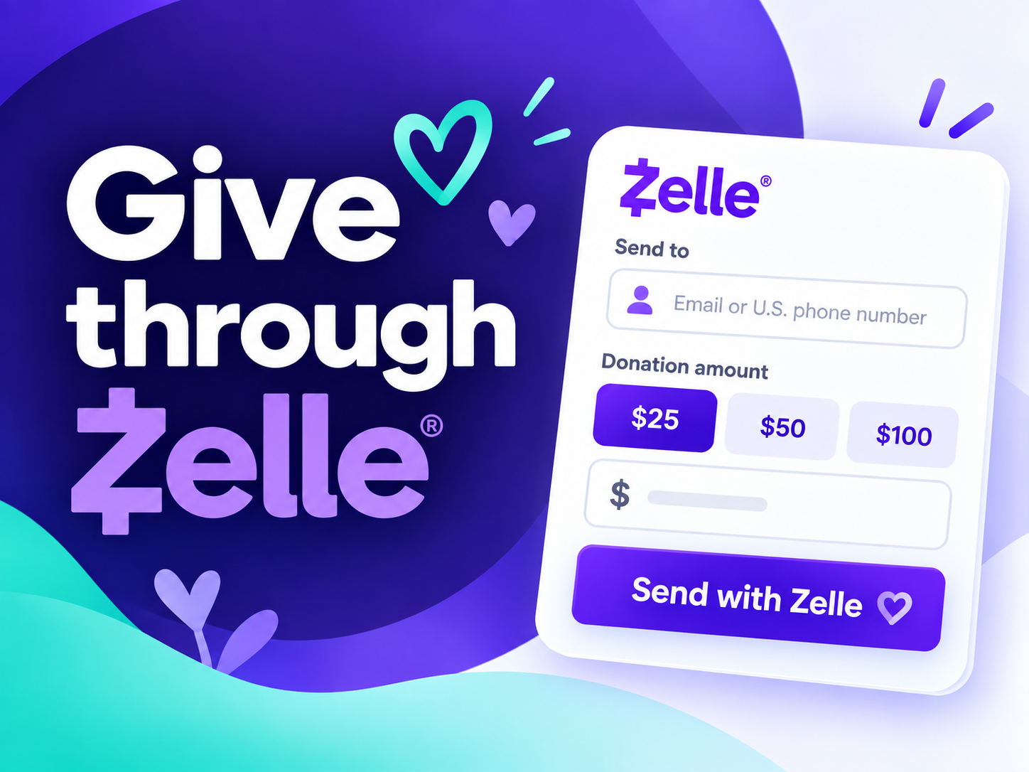 Give through Zelle.