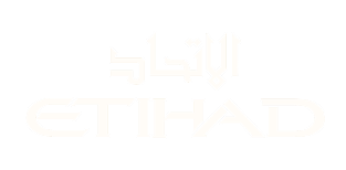 Etihad Airways logo with Arabic script above English text.