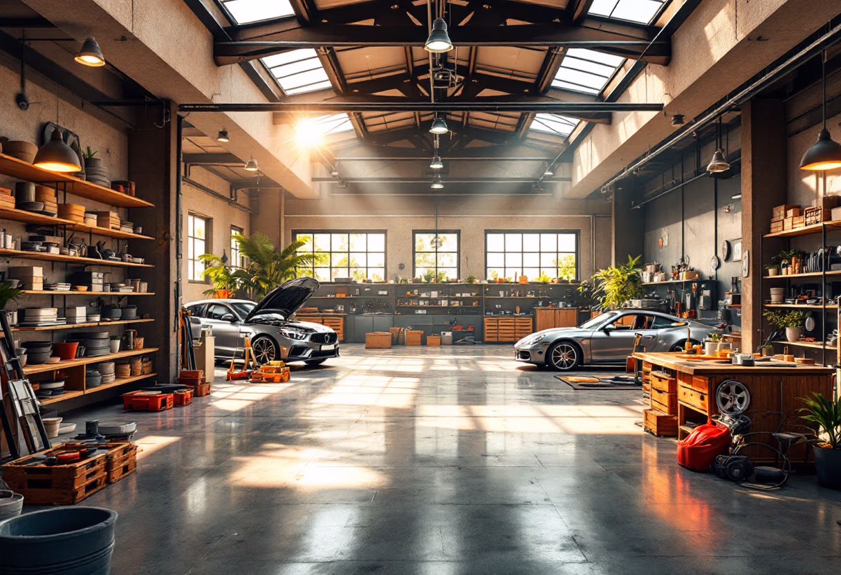 [background image] image of modern auto shop (for an automotive service)
