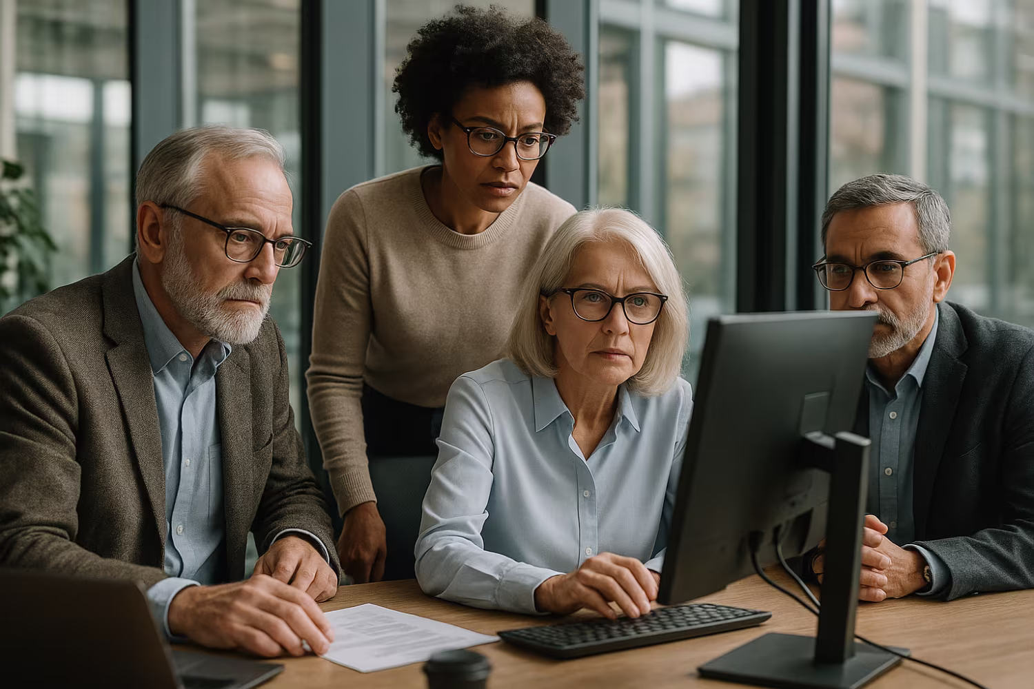 Diverse Microsoft 365 Copilot professionals collaborating