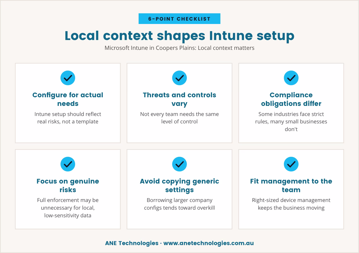 Checklist: Local context shapes Intune setup