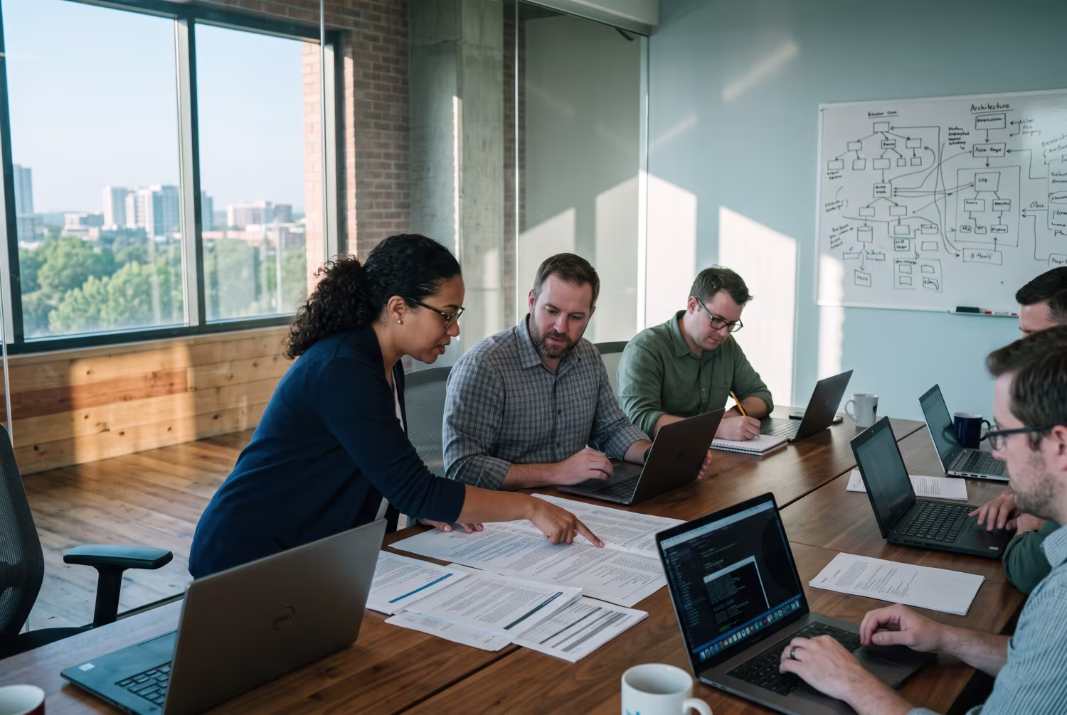 IT team discussing Copilot deployment strategies in Austin, Texas