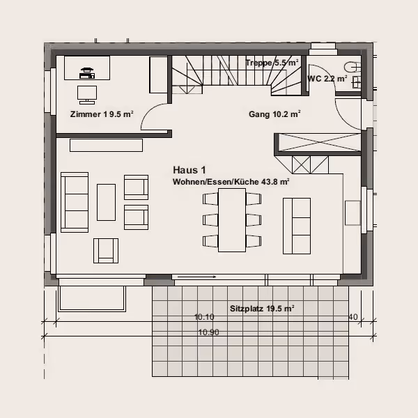 Haus 1, Erdgeschoss
