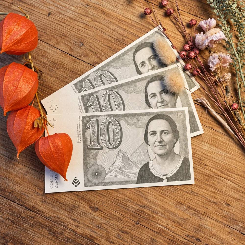 Drei 10er-Noten der Collection Currency der Aufdenblatten Collection.