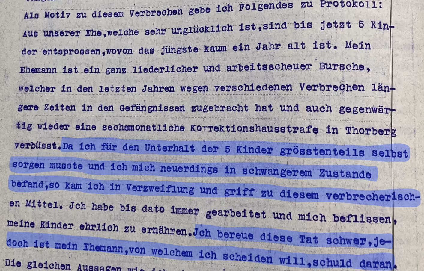 Anhörung von Hilda Burkhalter am 28. Mai 1915