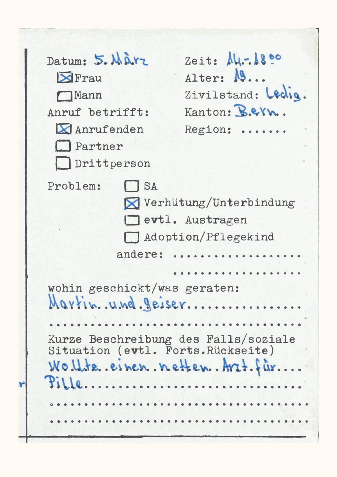 Telefonprotokoll, 5. März 1979, Gosteli-Archiv