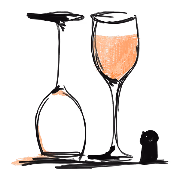 Illustratie van een wijn glas
