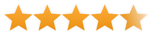 Five orange stars, four full and one half.