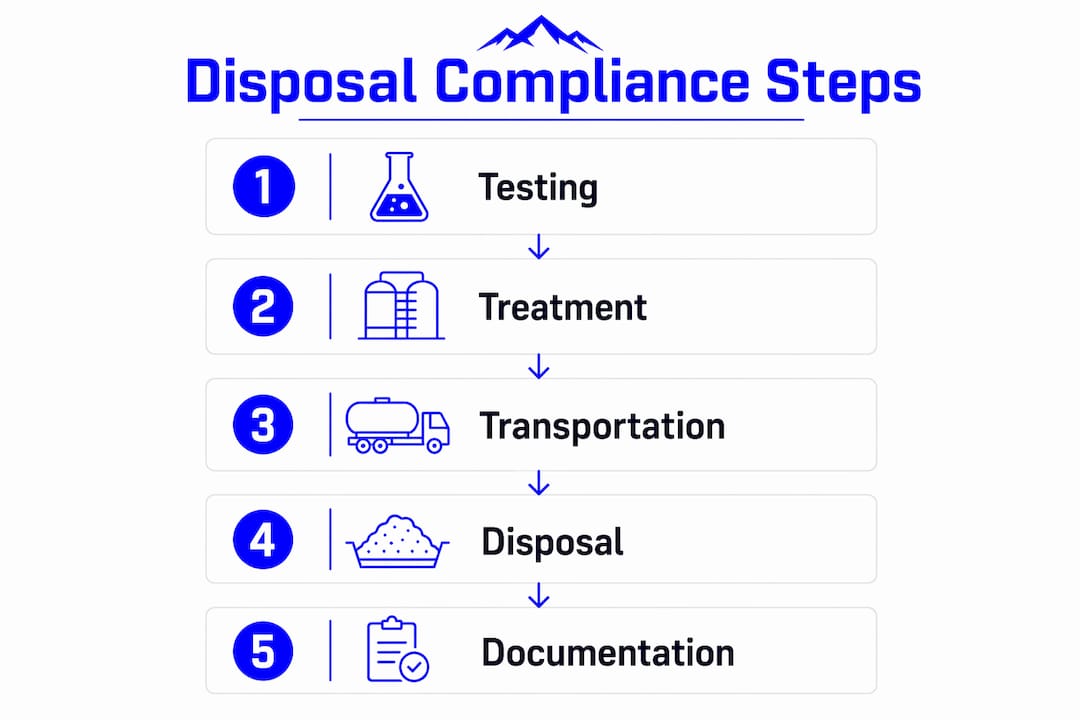 Infographic of drilling fluid disposal compliance steps