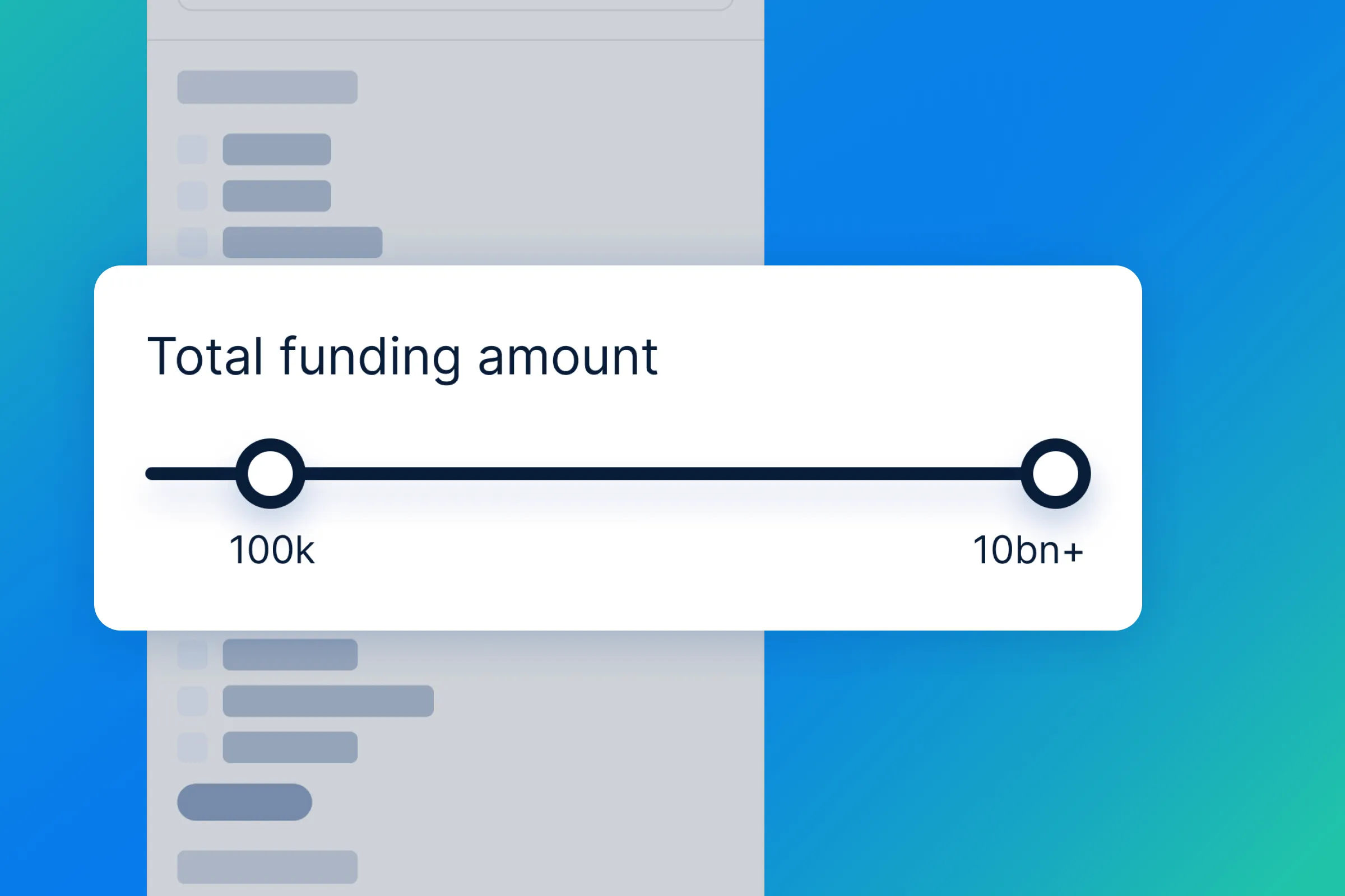 Total funding amount filter Inven