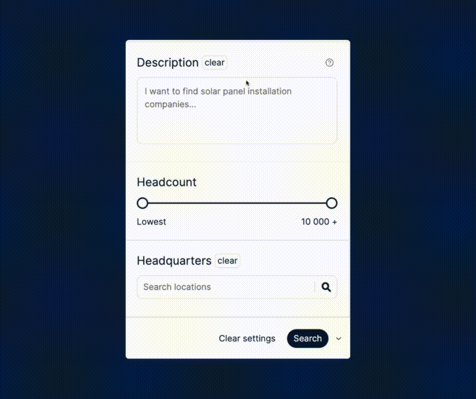 Inven company Descriptive Search prompt