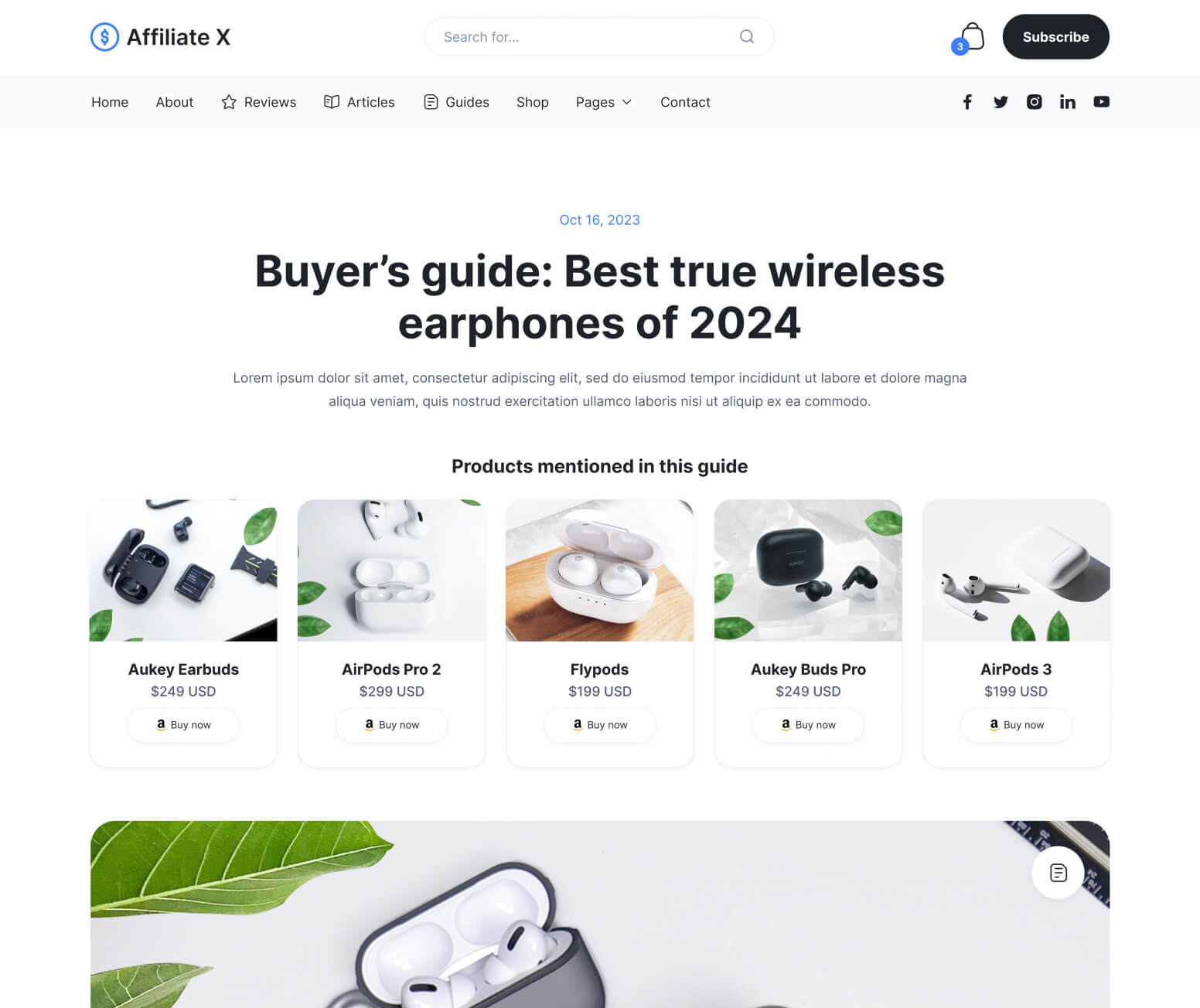 Affiliate X - Guide Single Page - Affiliate Blog Site Webflow Template