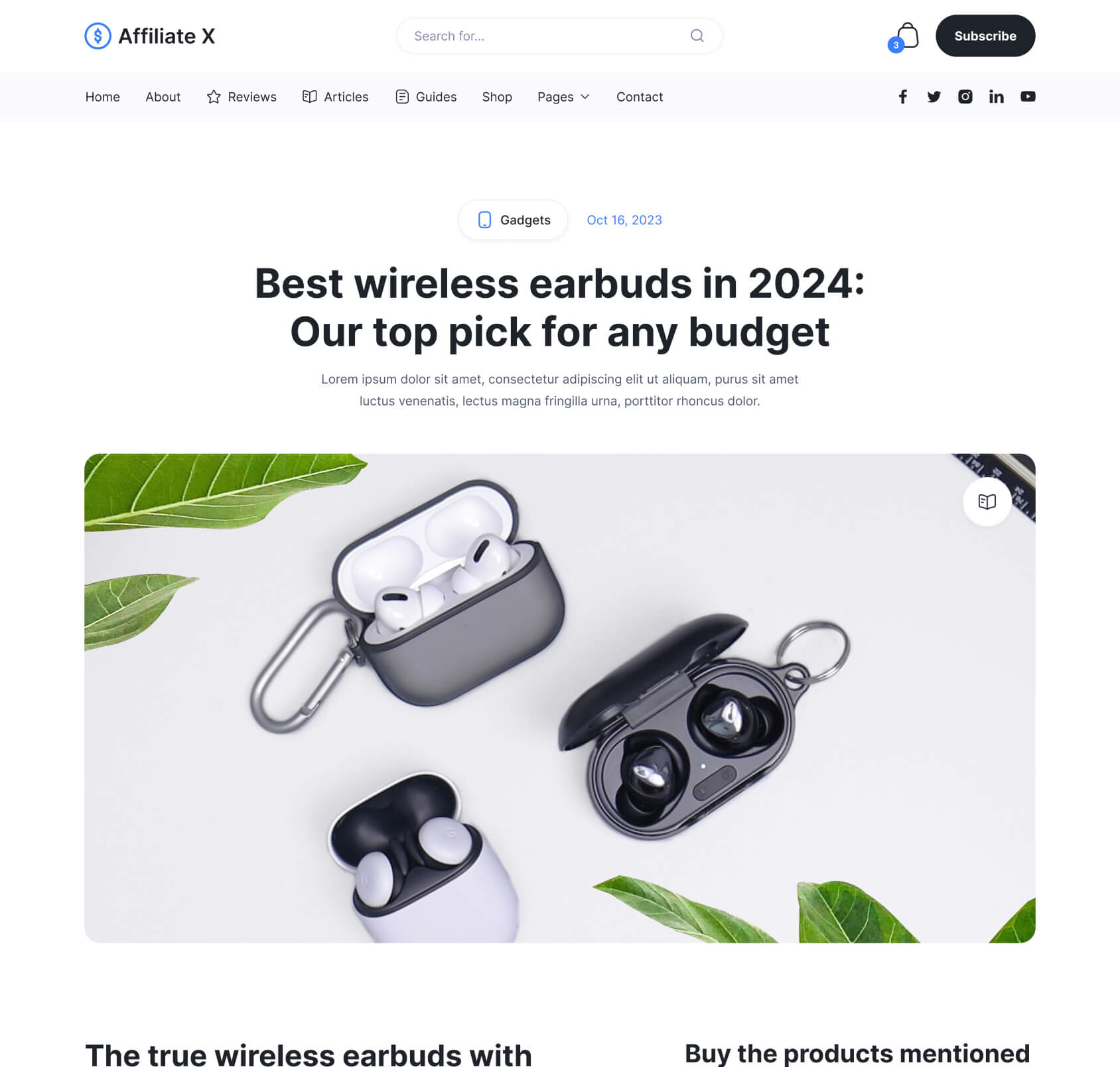 Affiliate X - Article Single Page - Affiliate Blog Site Webflow Template