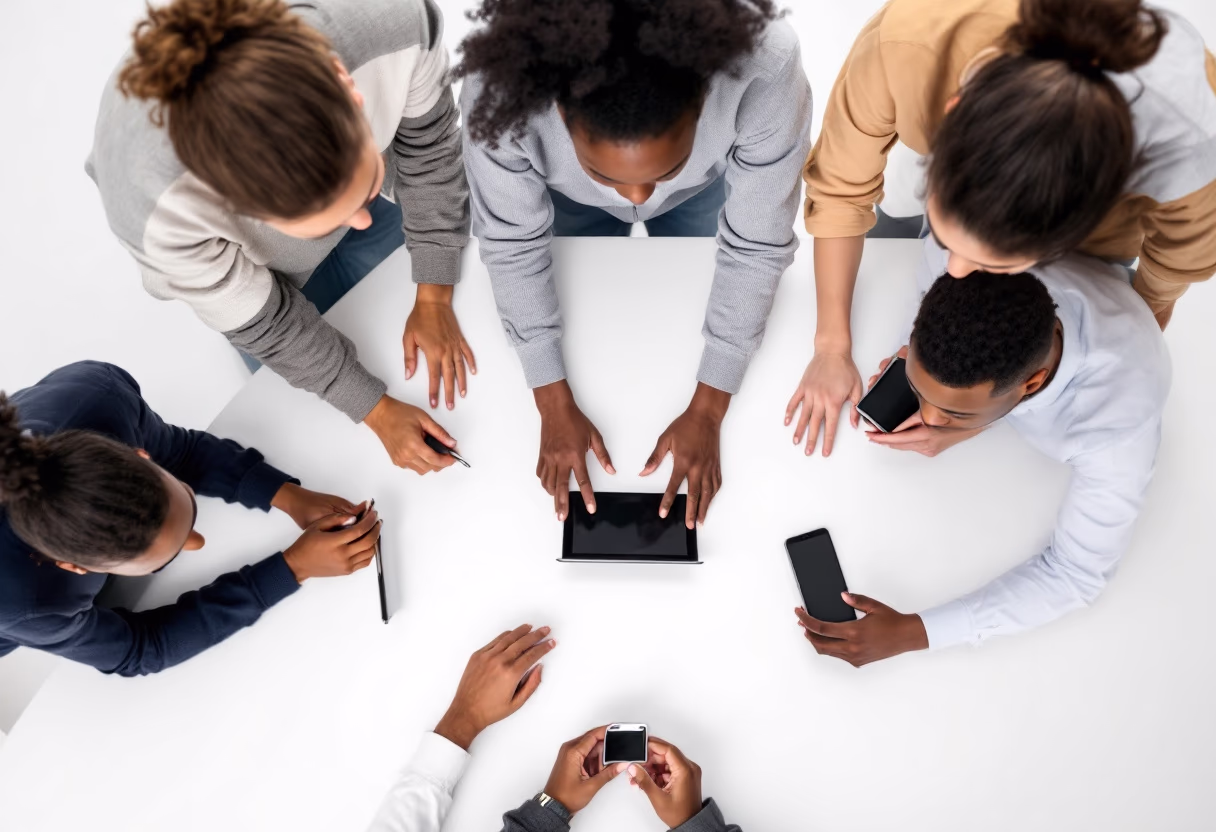image of students collaborating on a project (for a edtech)