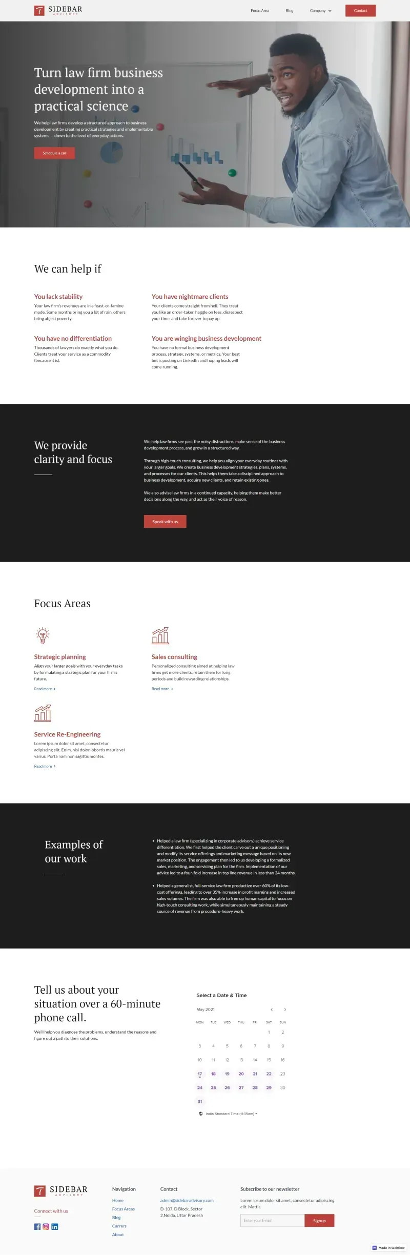 Sidebar Advisory web design