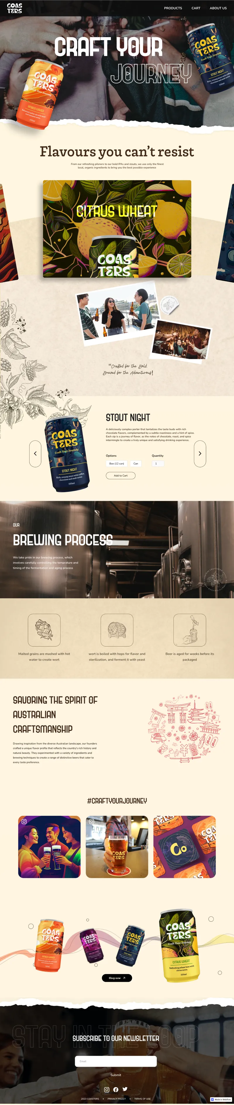 Coasters website design