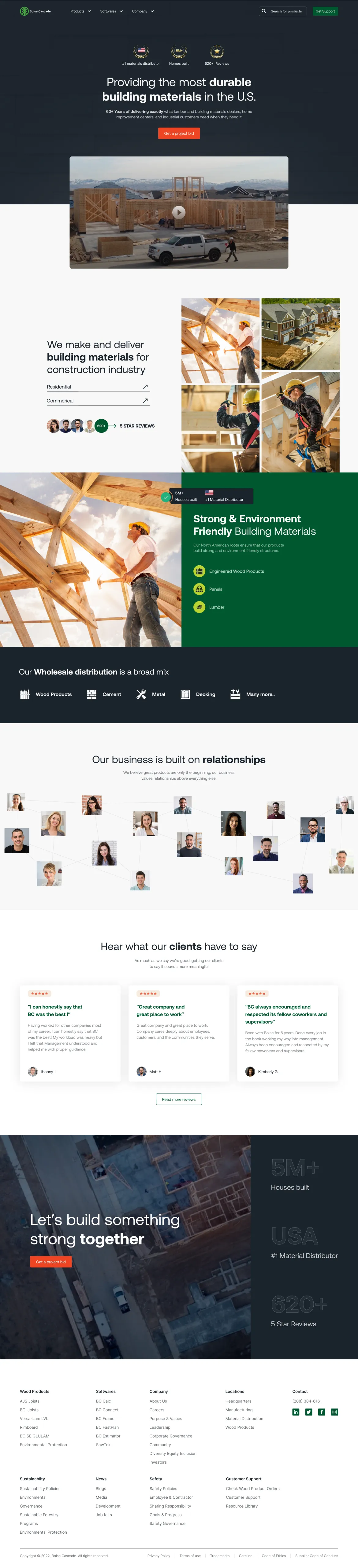 Boise Cascade website design