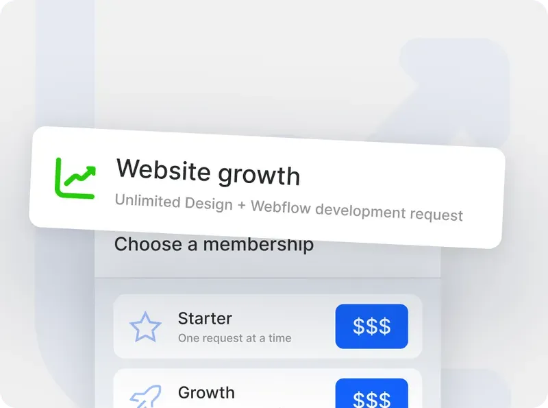 Website growth subscription with unlimited design and development requests.