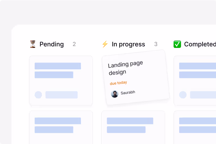 Webflow development task board showing pending, in progress and completed requests