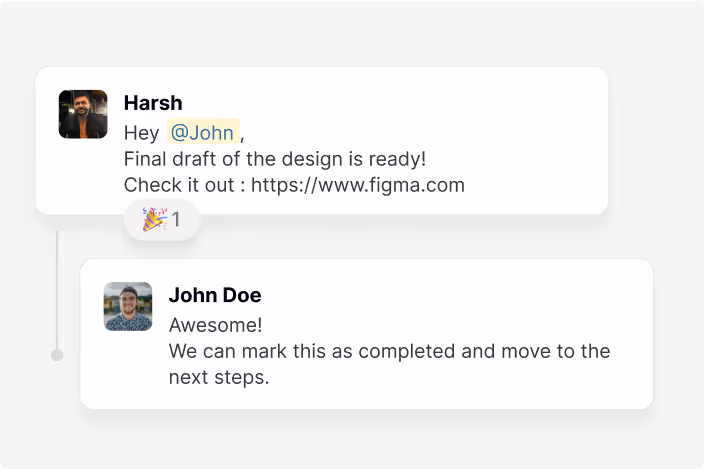 Chat showing Design process marked as completed